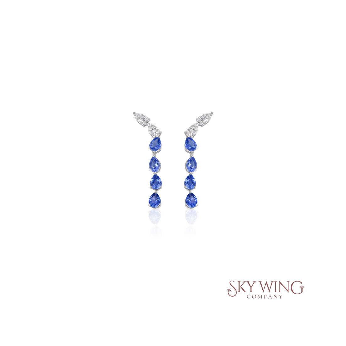 DIAMOND AND BLUE SAPPHIRE CLIMBER LIKE DANGLER EARRING
