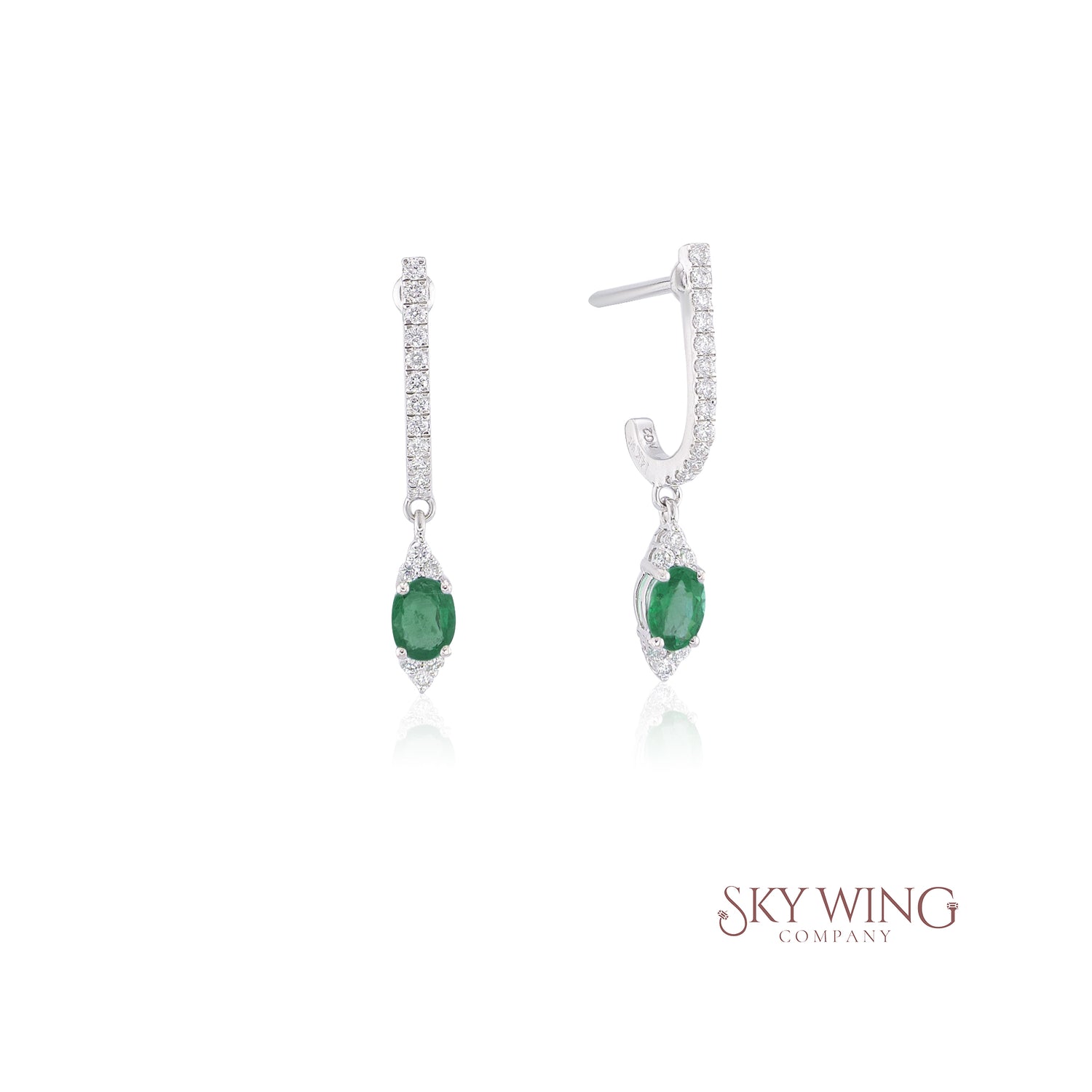 PEAR SHAPED EMERALD AND DIAMOND DANGLER