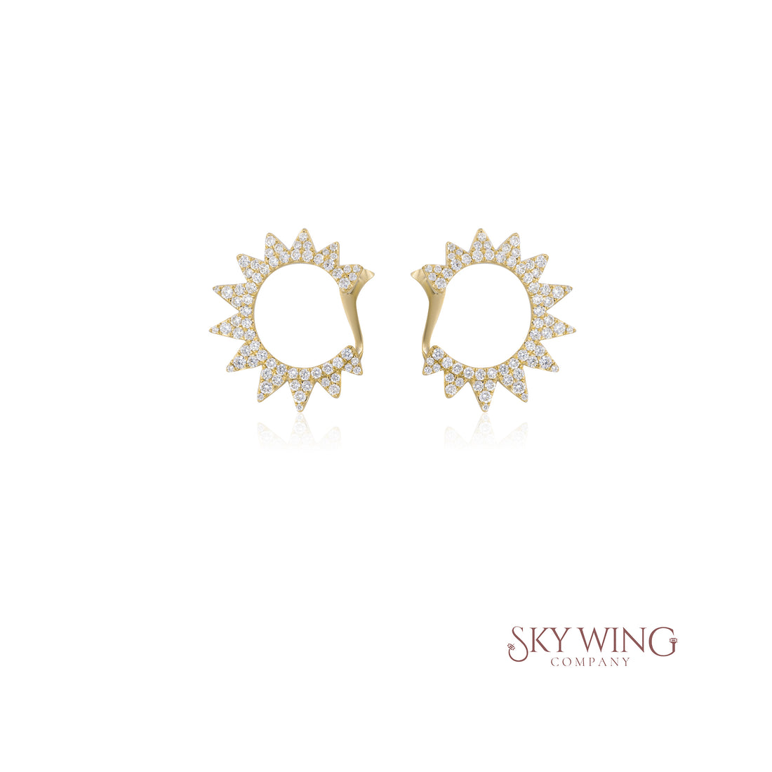 DIAMOND SUN KIND HOOP EARRINGS