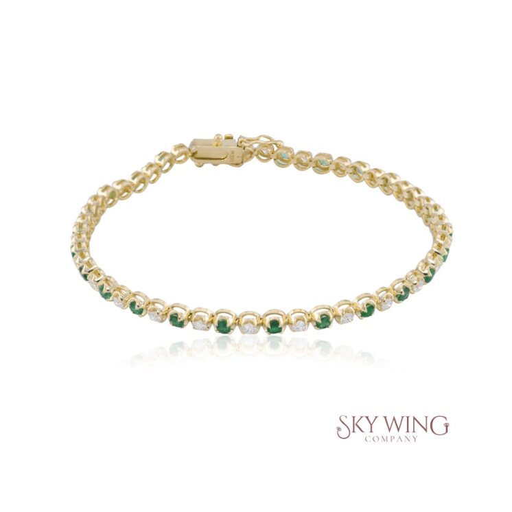 EMERALD AND DIAMOND TENNIS BRACELET