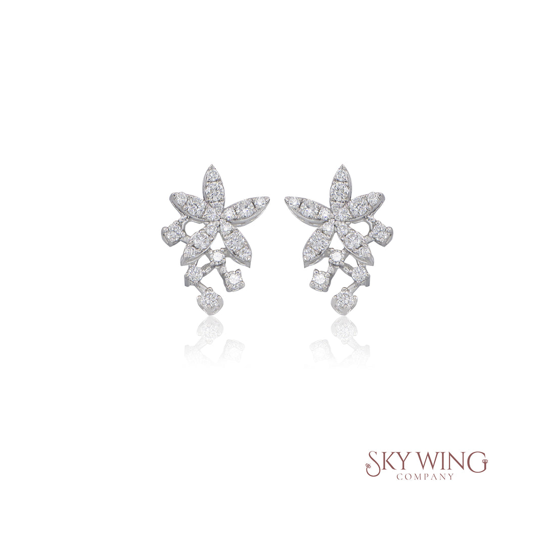 DIAMOND FLOWER DANGLER EARRING