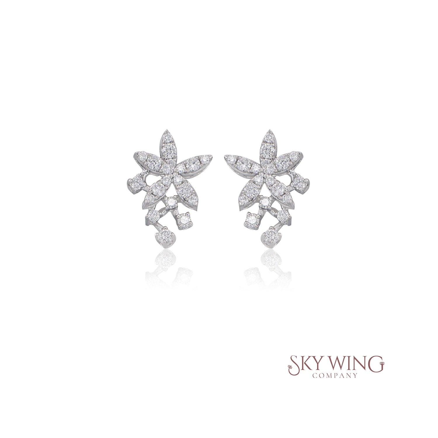 DIAMOND FLOWER DANGLER EARRING