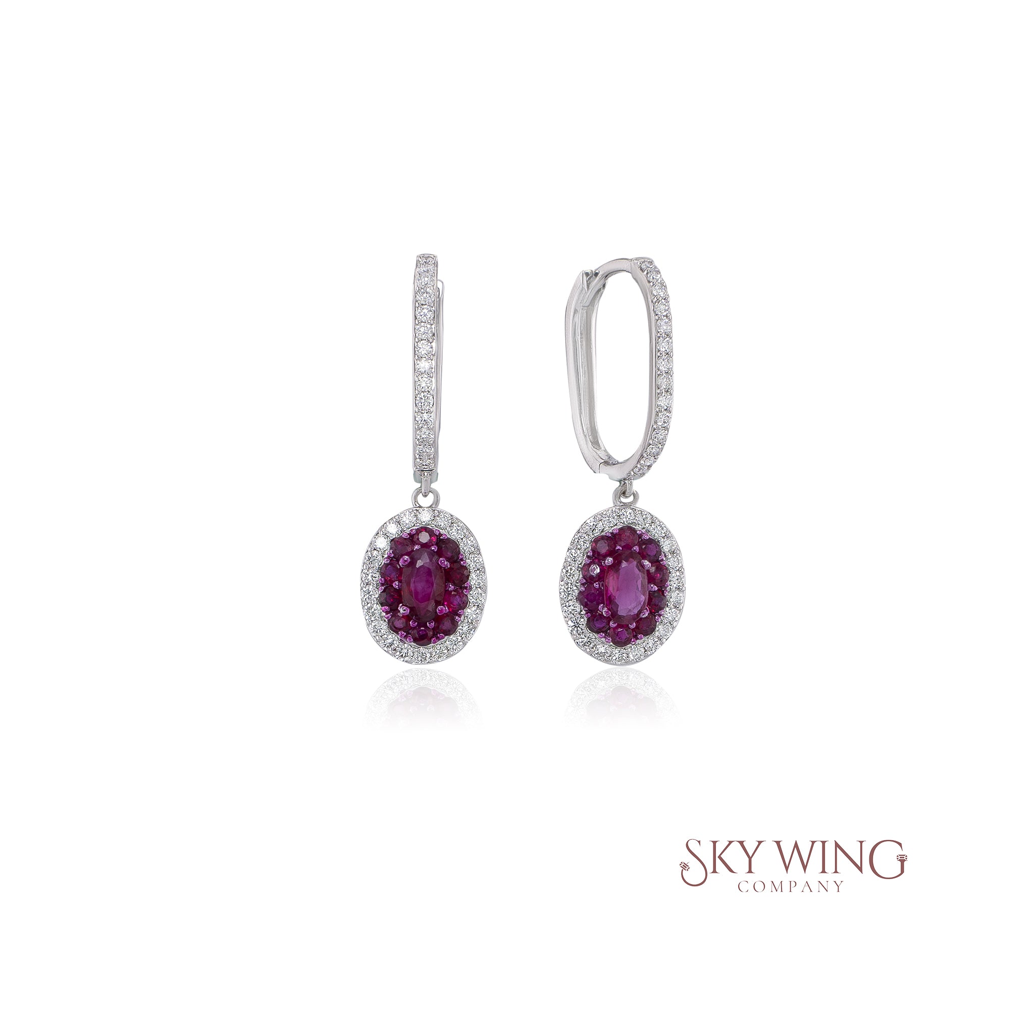 RUBY AND DIAMOND DANGLER EARRINGS