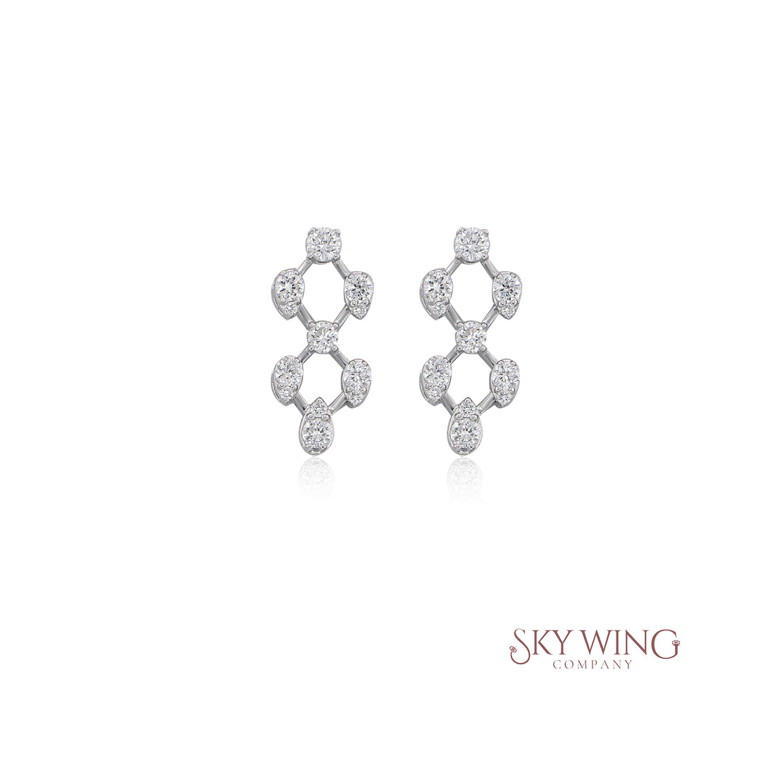 DIAMOND CRISS CROSS DANGLER EARRING
