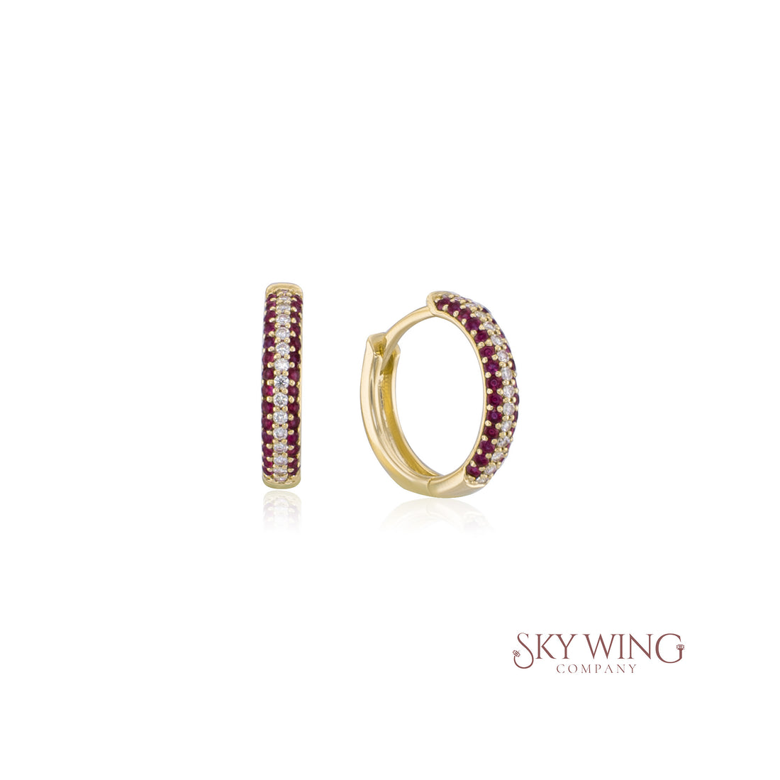 RUBY AND DIAMOND HUGGIES