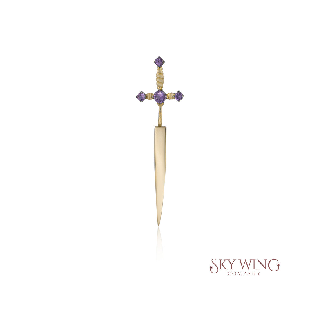 PINK SAPPHIRE SWORD EARRING