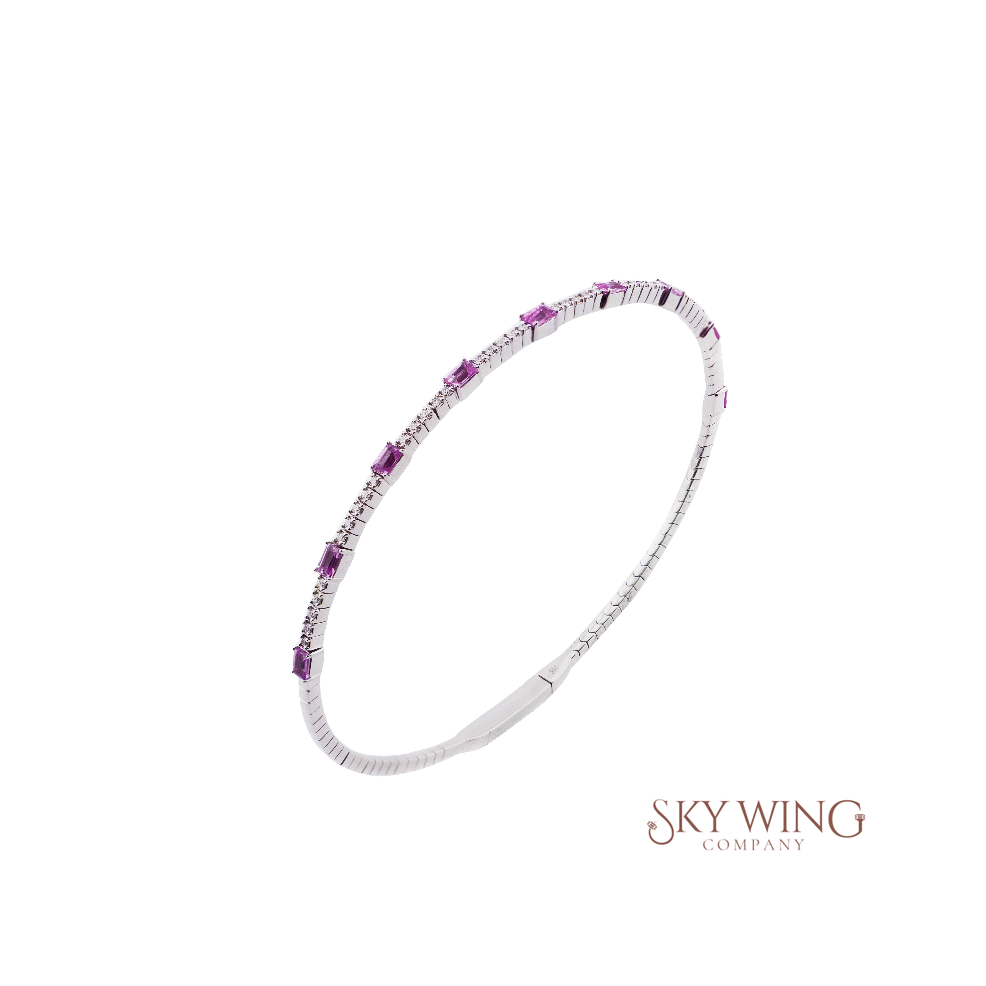 Pink Sapphire Flexible Bracelet