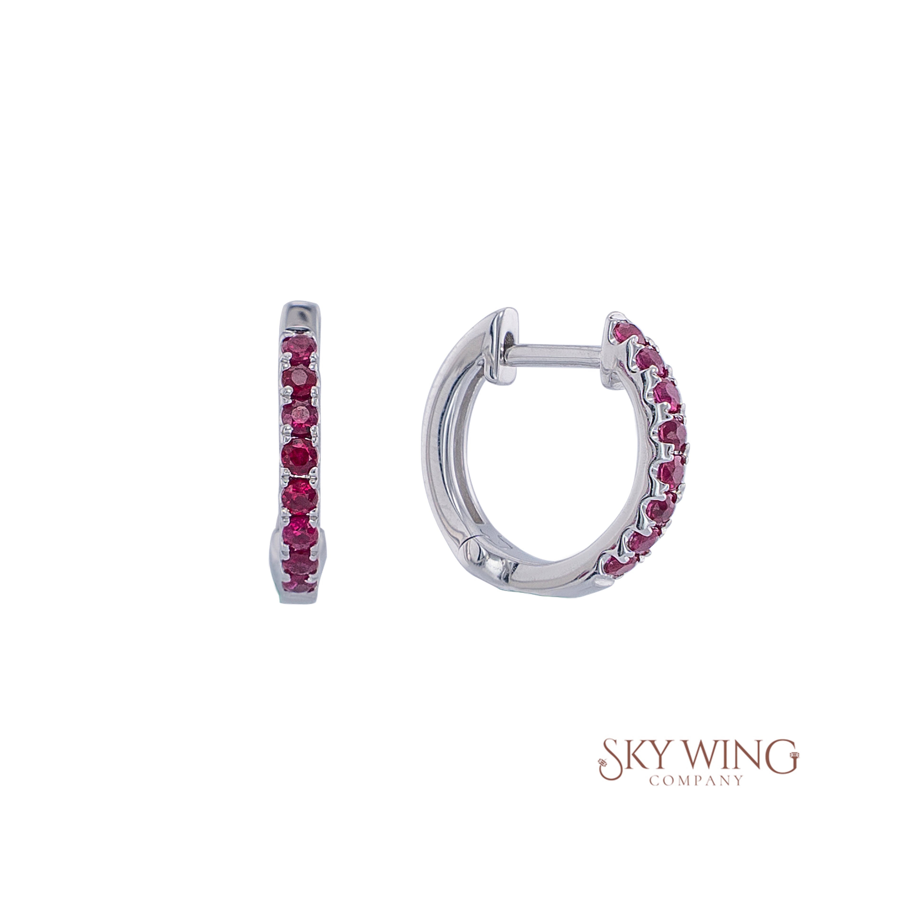 RUBY  ROUND SHAPE HUGGY EARRING