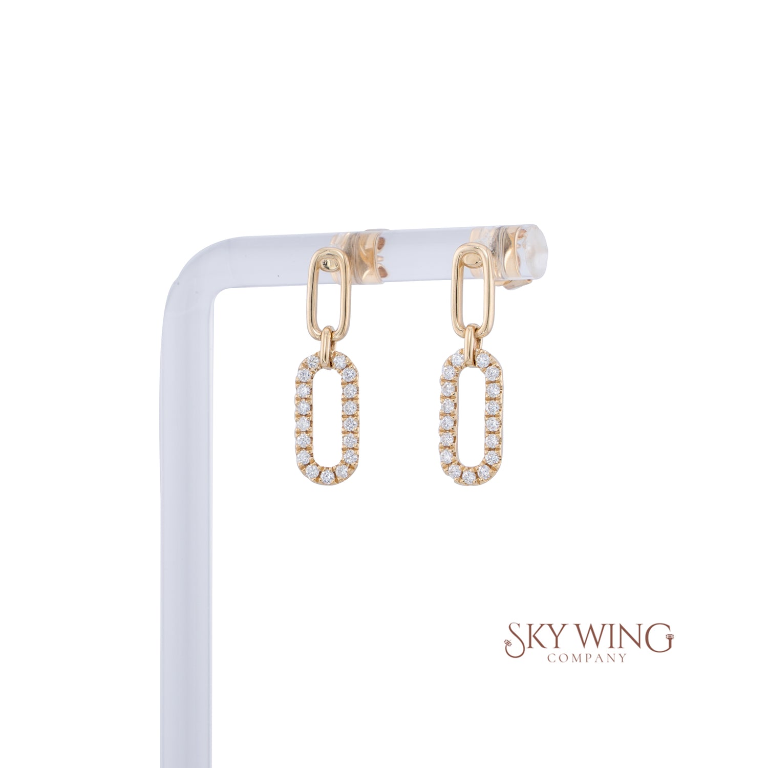 Gold Diamond Dangler Earrings