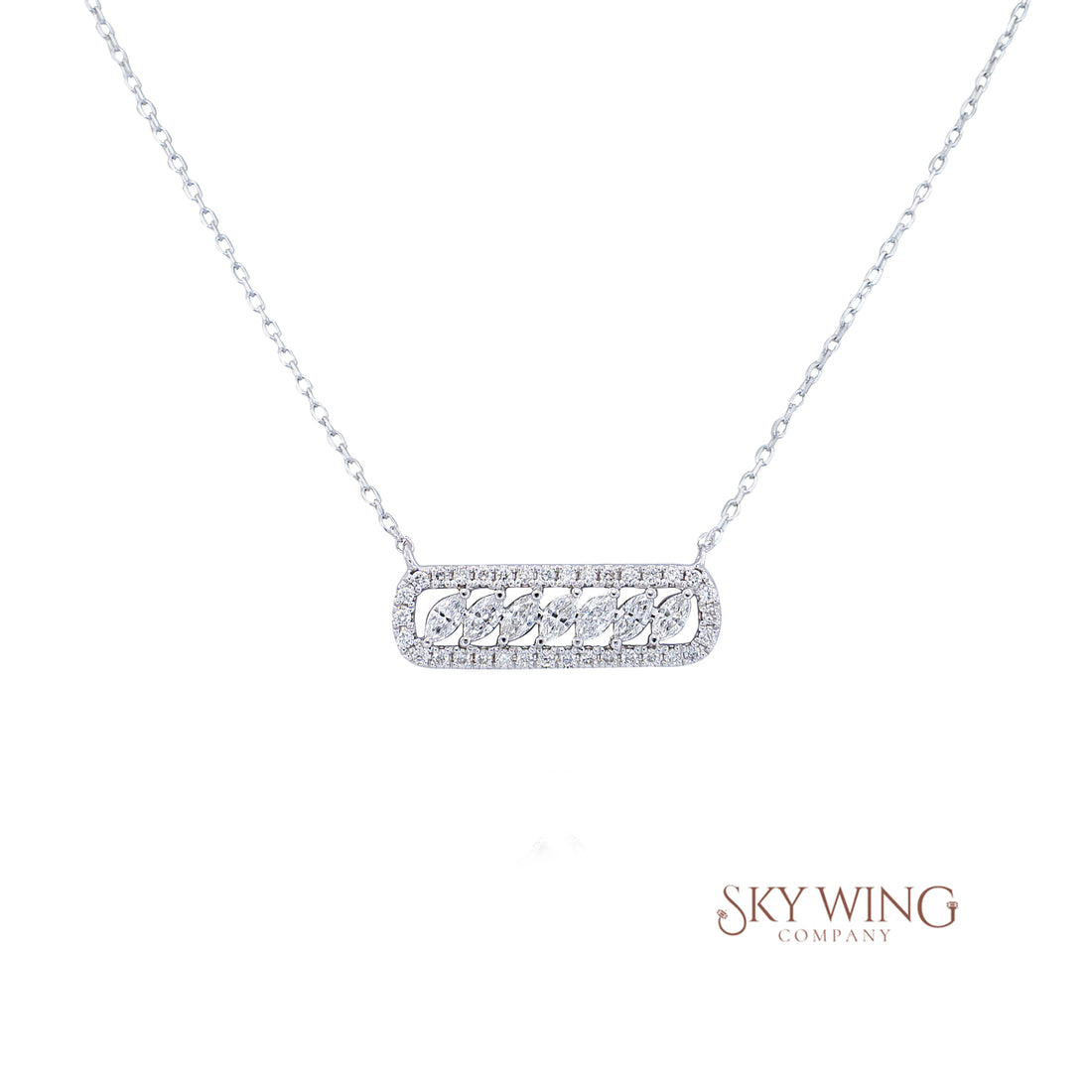 Marquise Diamond Bar Necklace