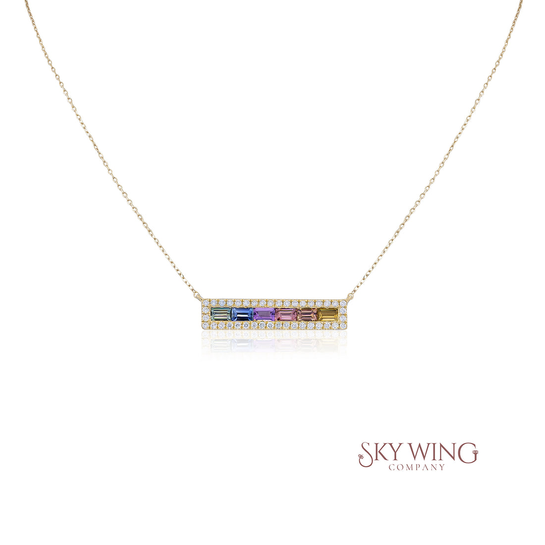 Multi Sapphire Sapphire Bar Necklace