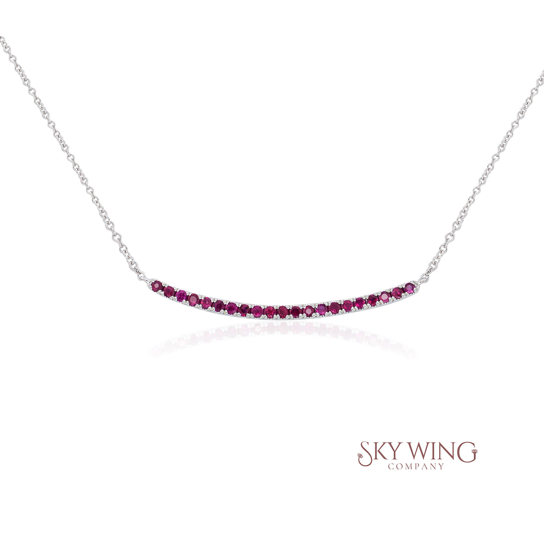 Ruby Curved Bar Necklace