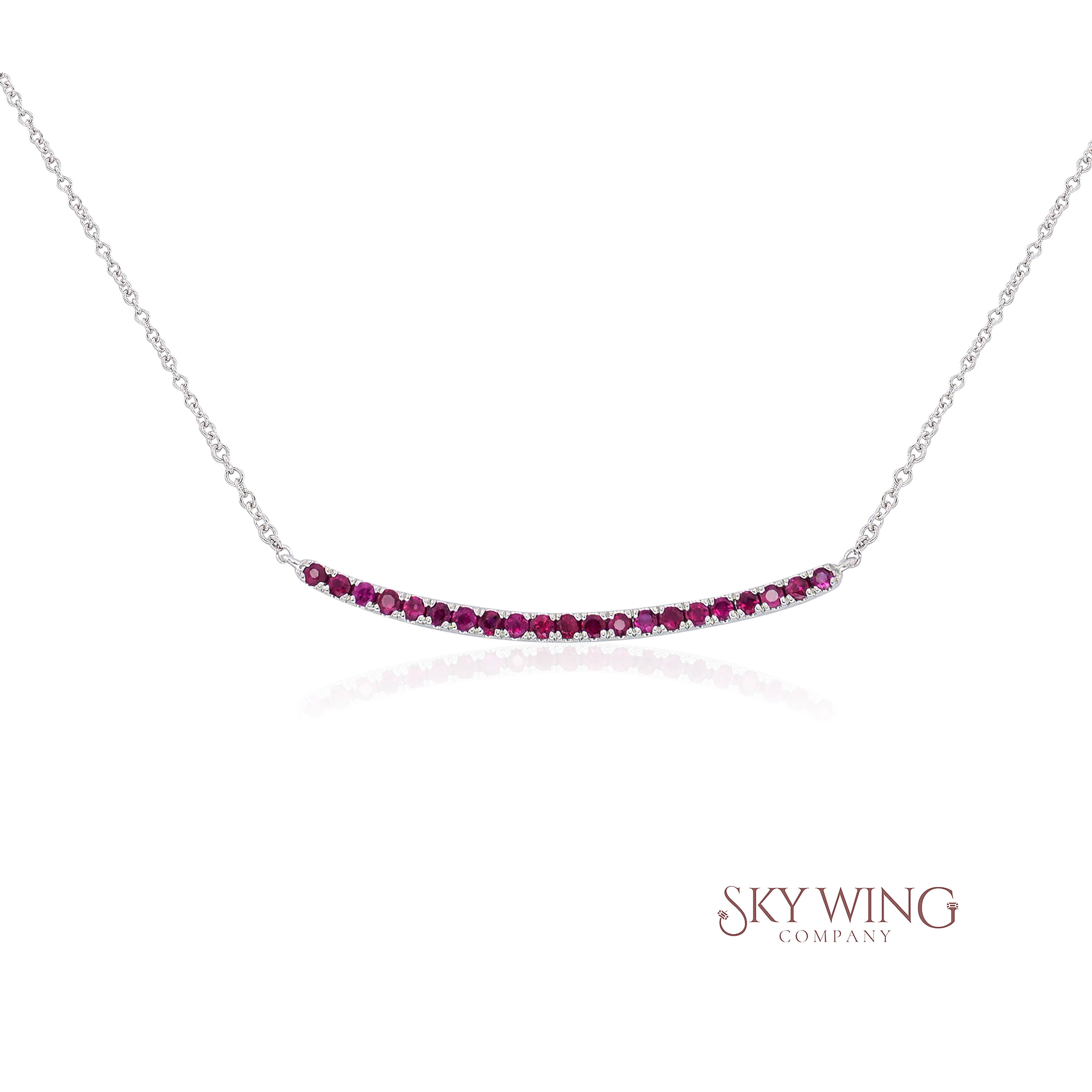 Ruby Curved Bar Necklace