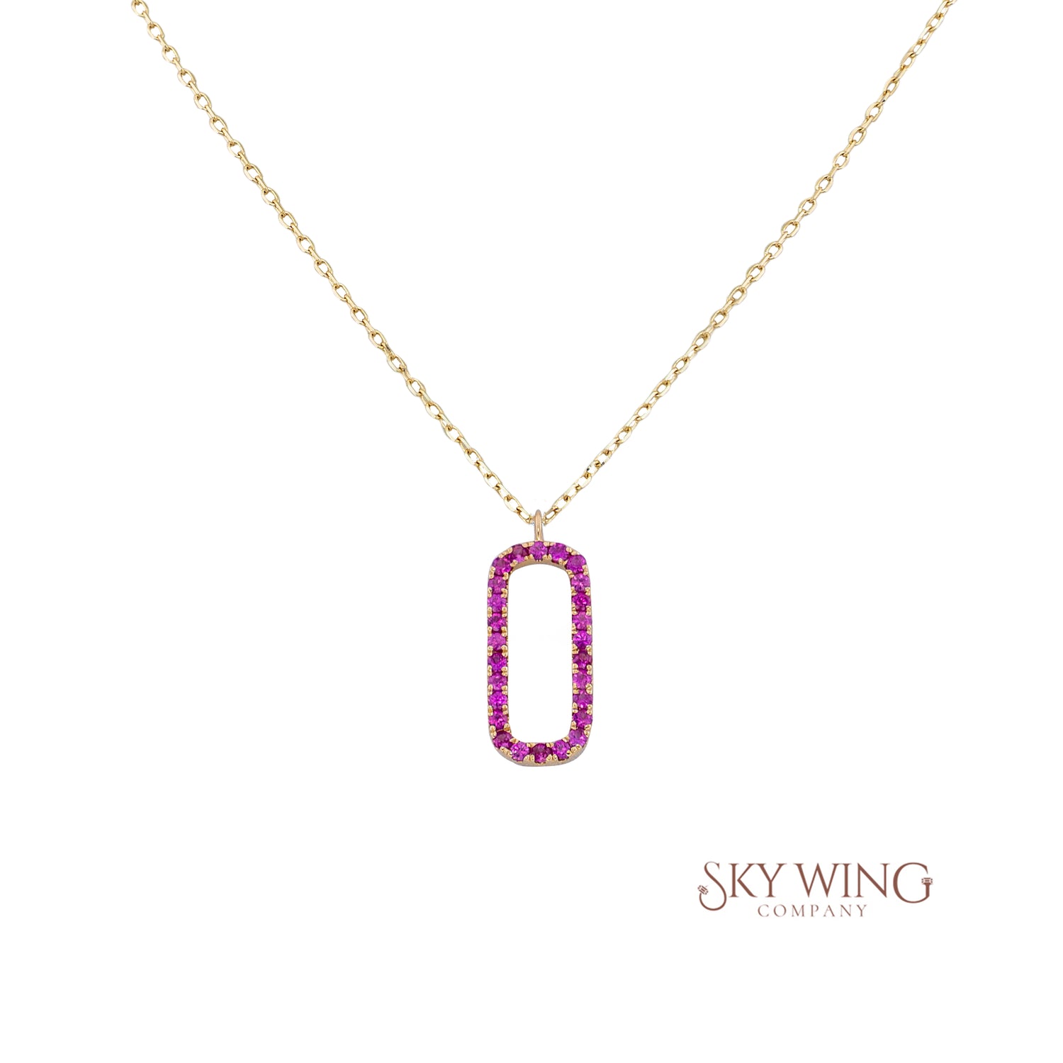 Pink Paper Clip Necklace