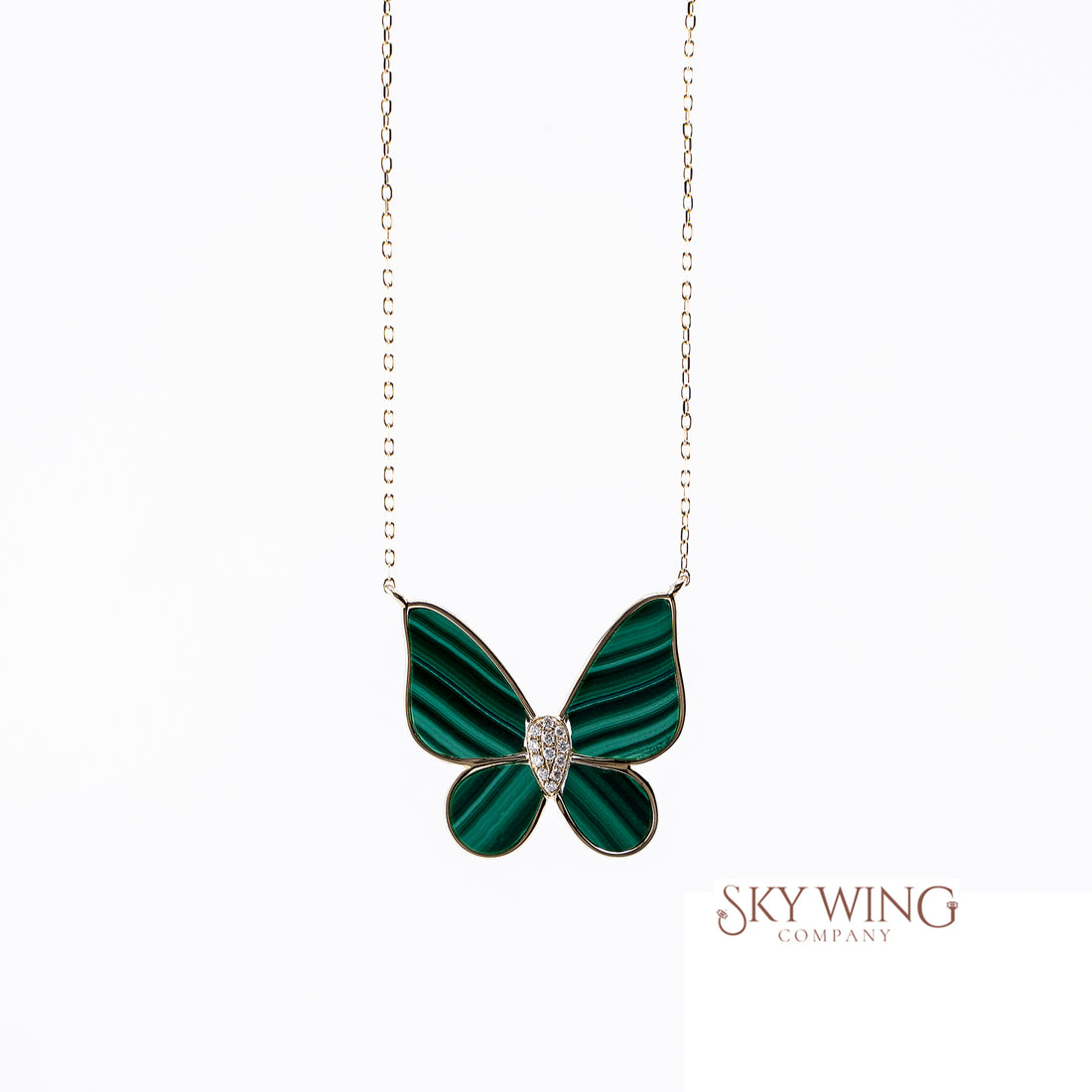 Malachite Big Butterfly Necklace