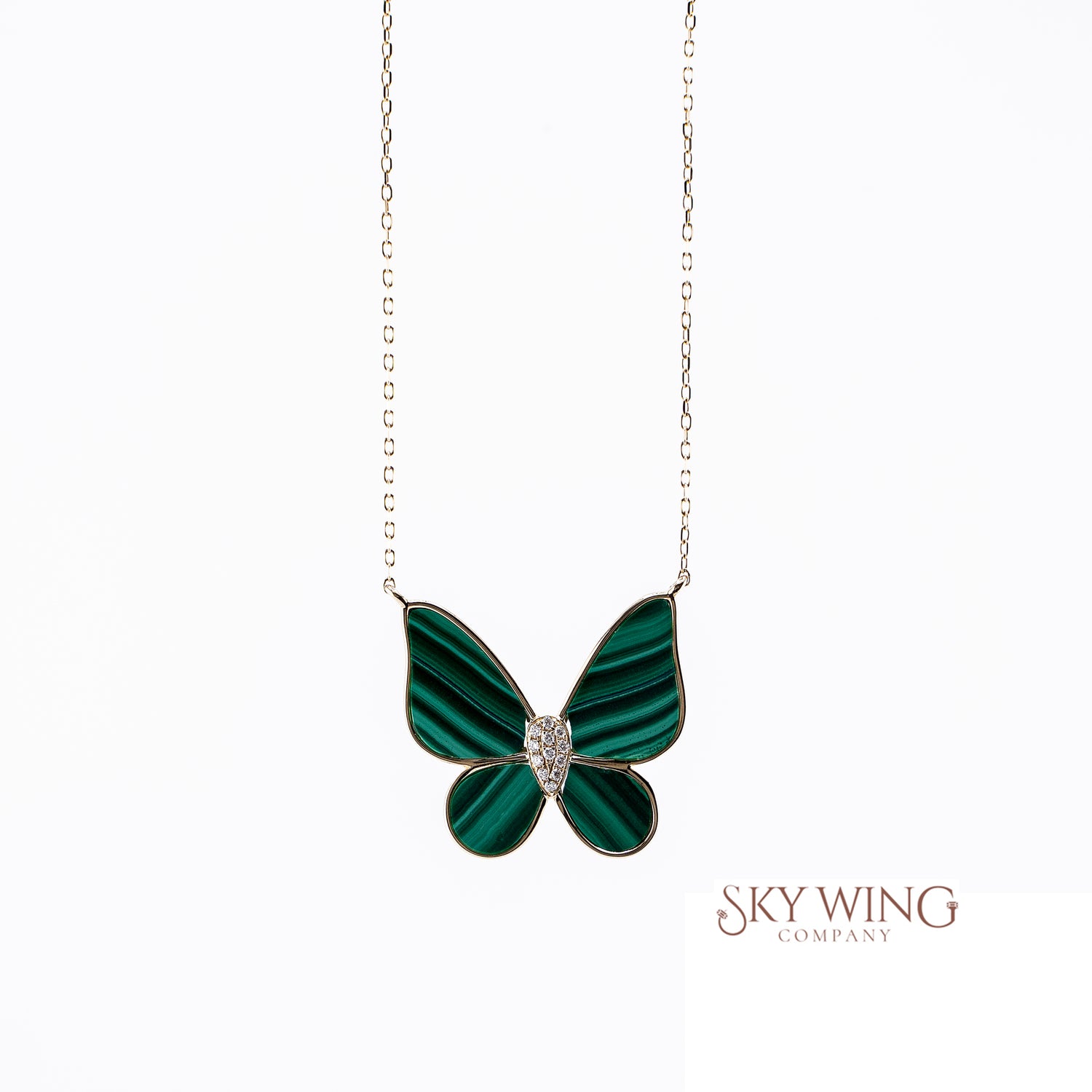 Malachite Big Butterfly Necklace