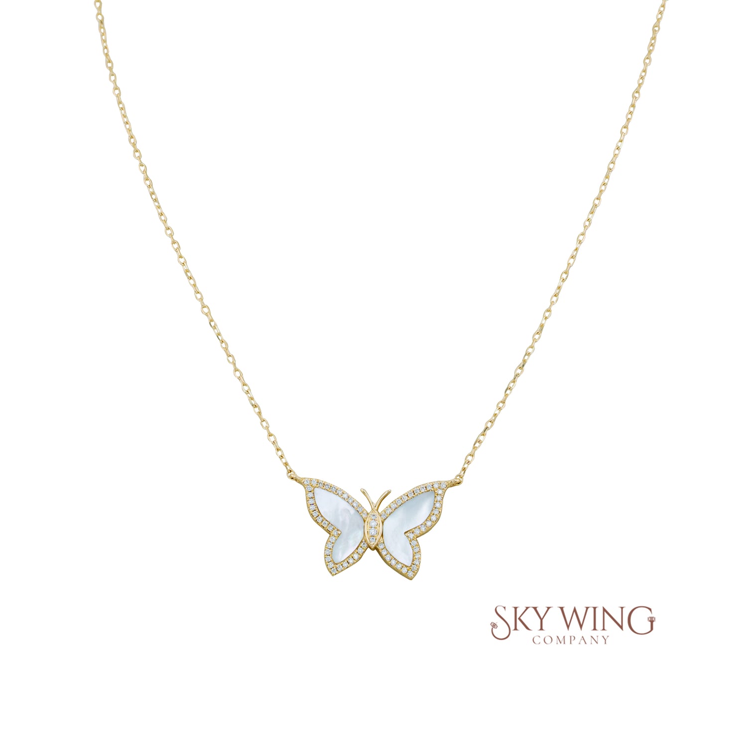 Mother Of Pearl Butterfly Necklace