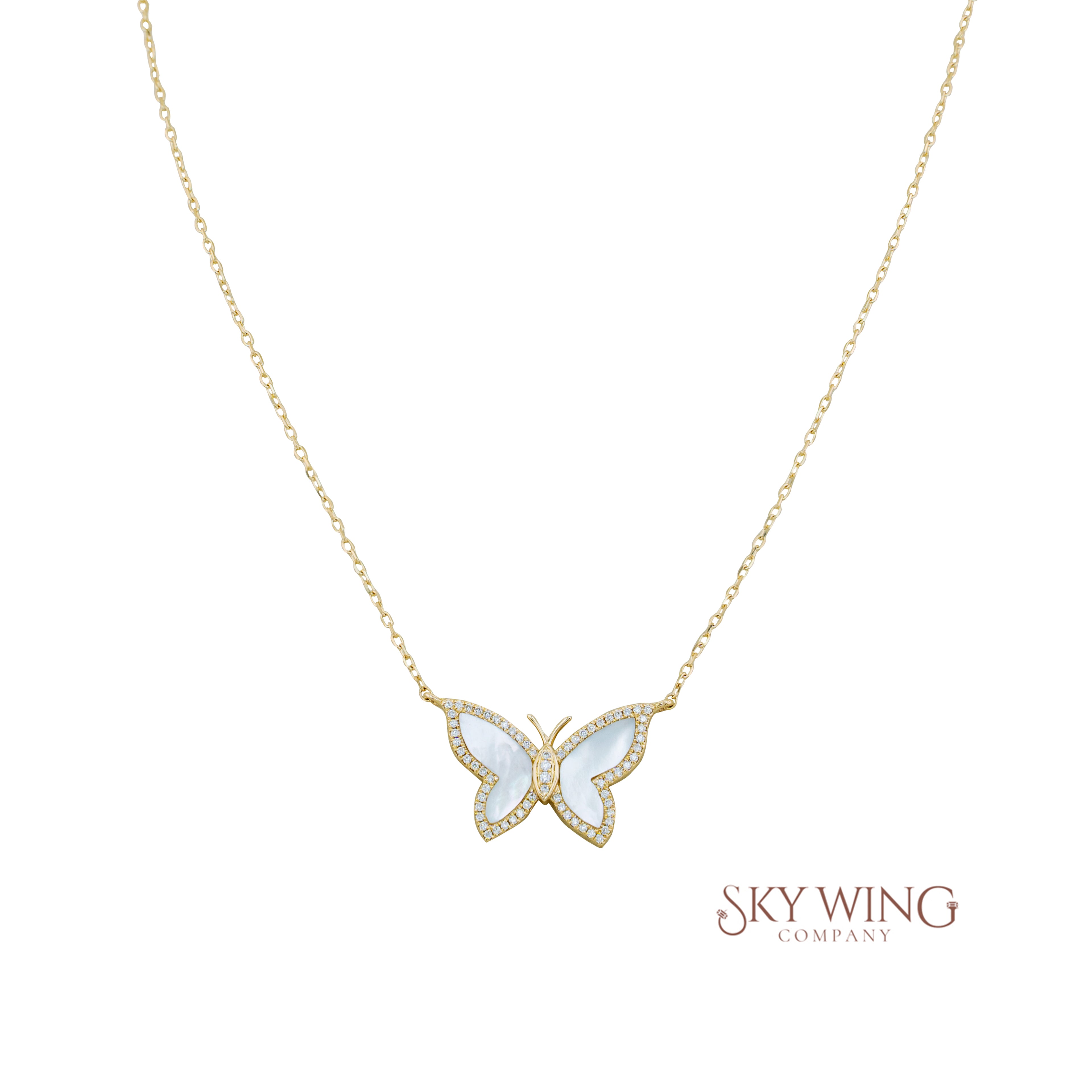 Mother Of Pearl Butterfly Necklace