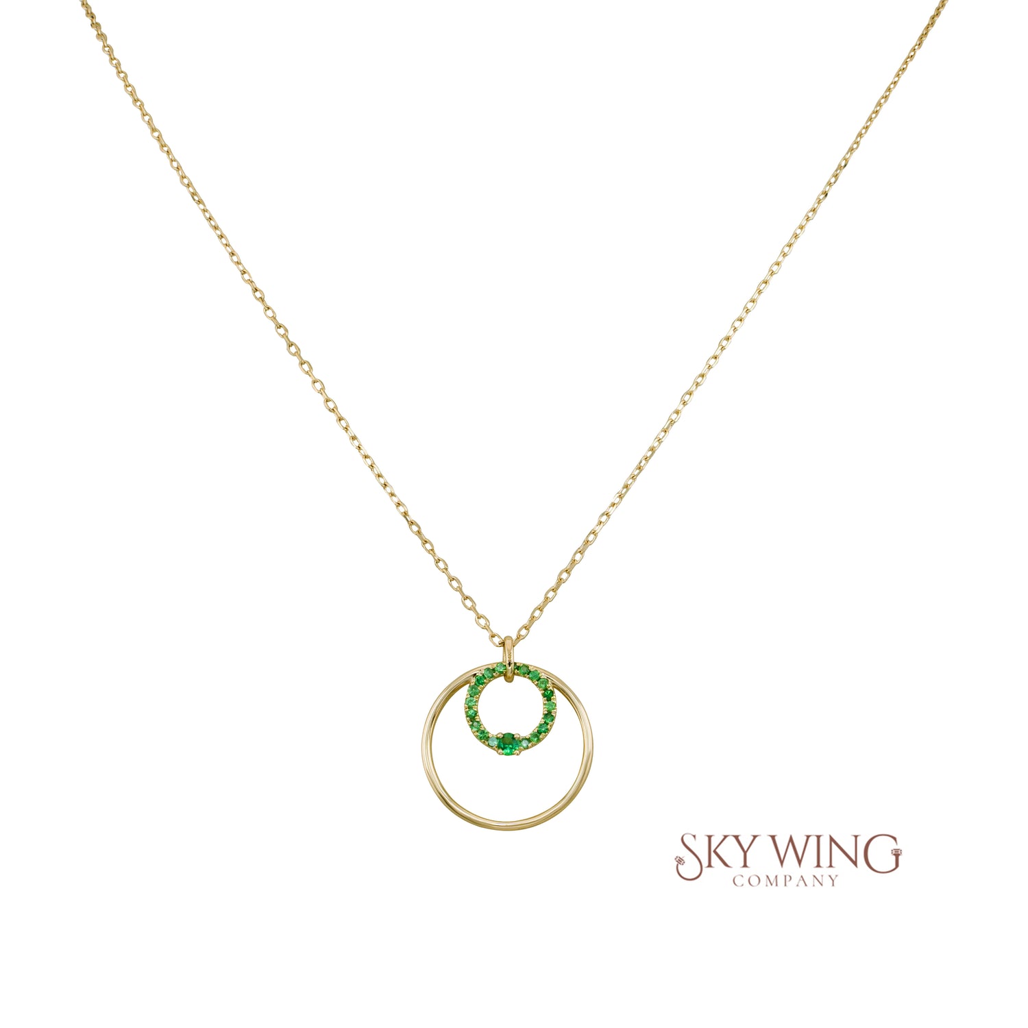 Tsavorite Double Circle Necklace