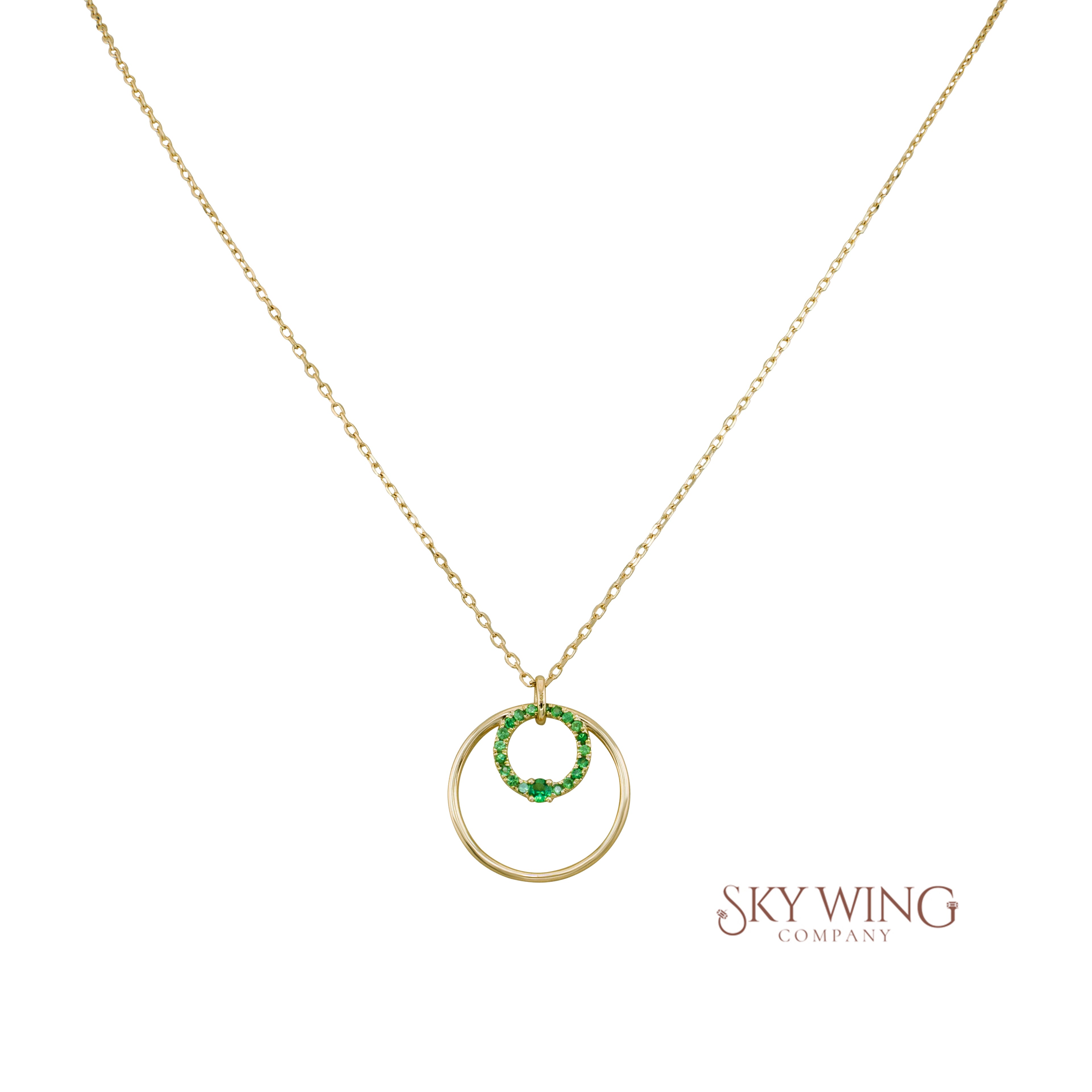 Tsavorite Double Circle Necklace