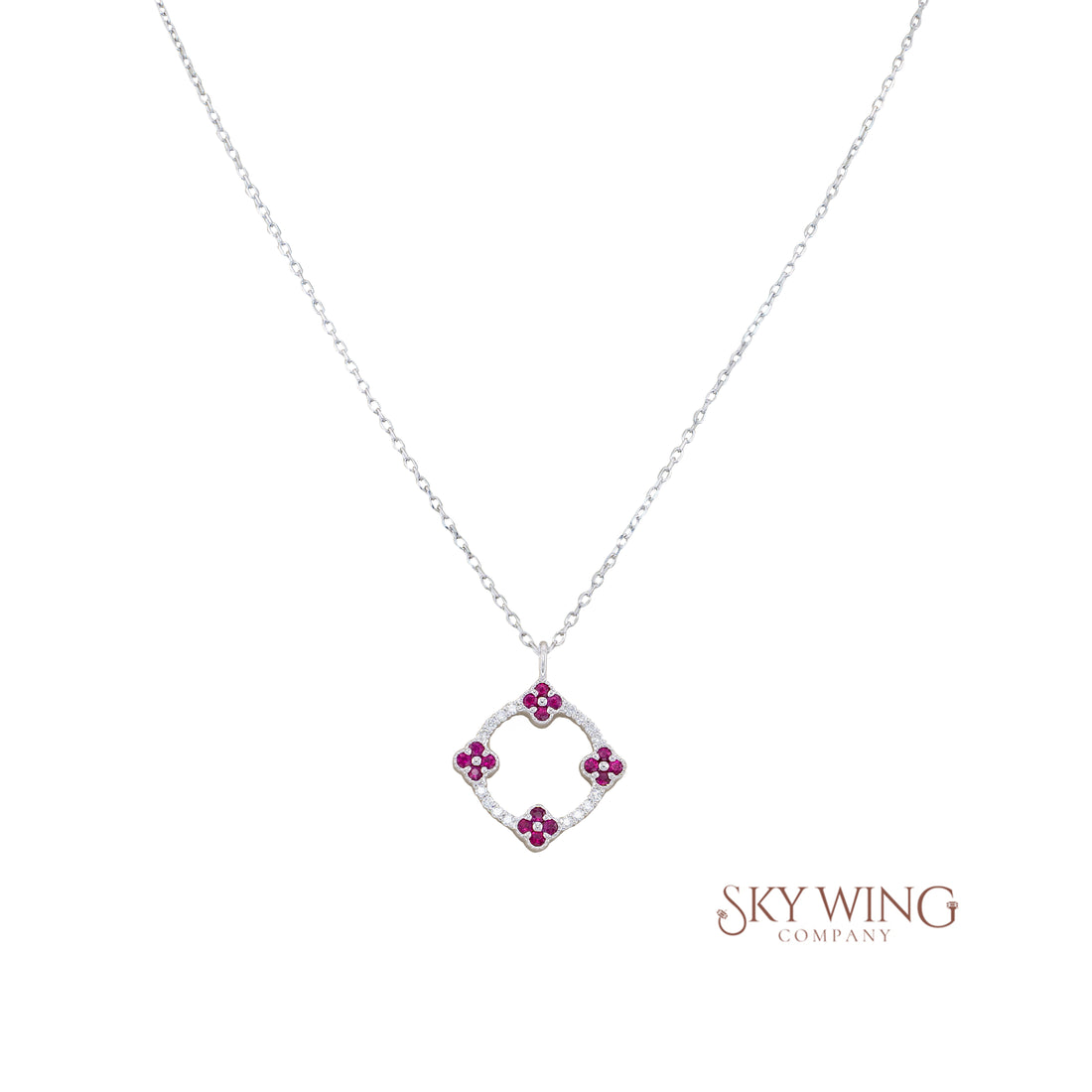 Ruby Clover Necklace