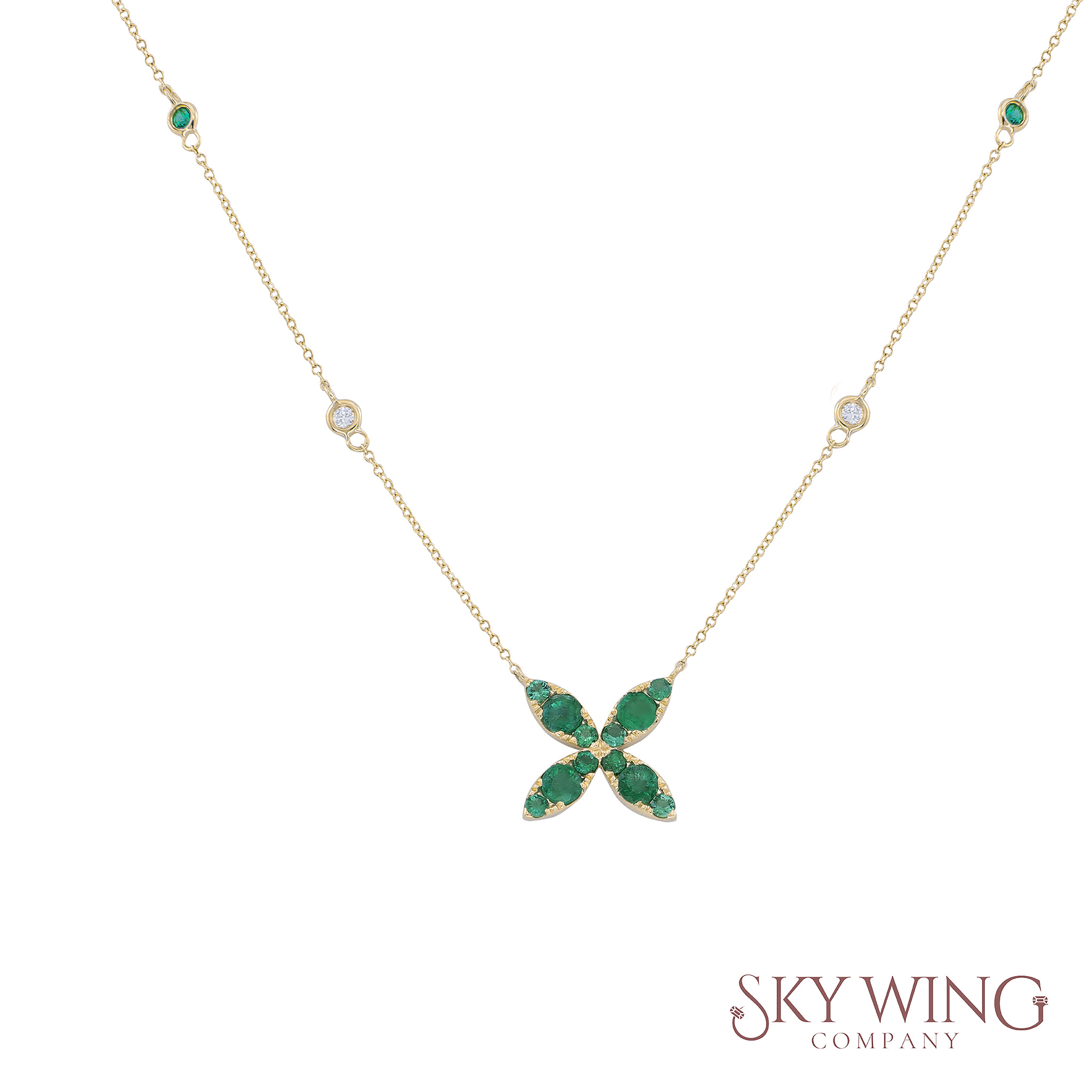 Emerald Butterfly Necklace