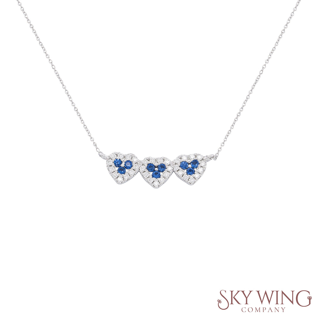 Blue Sapphire Heart Necklace