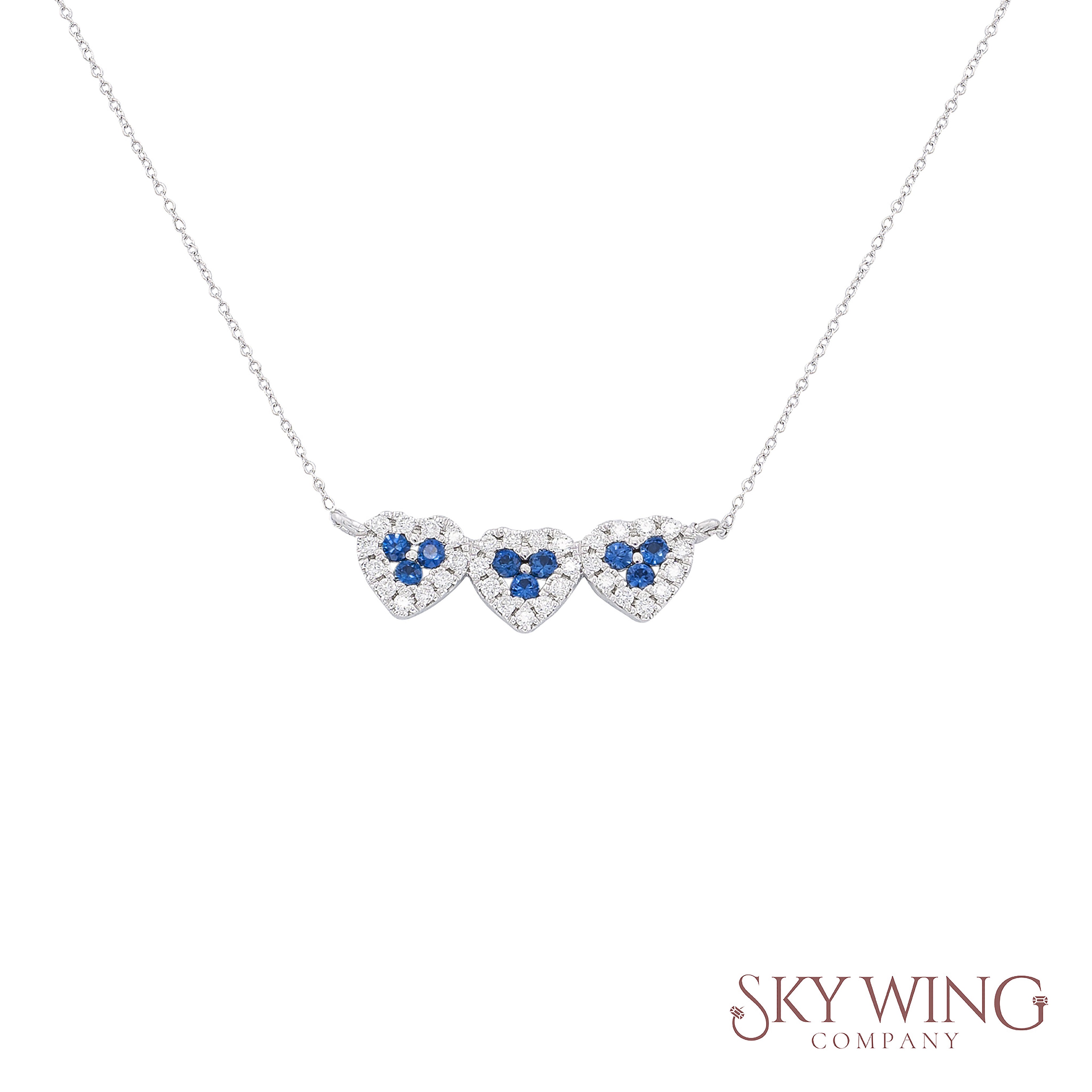 Blue Sapphire Heart Necklace