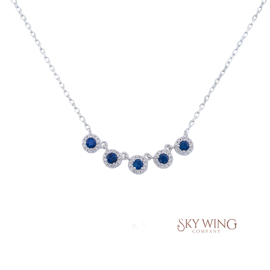 Blue Sapphire Round Necklace