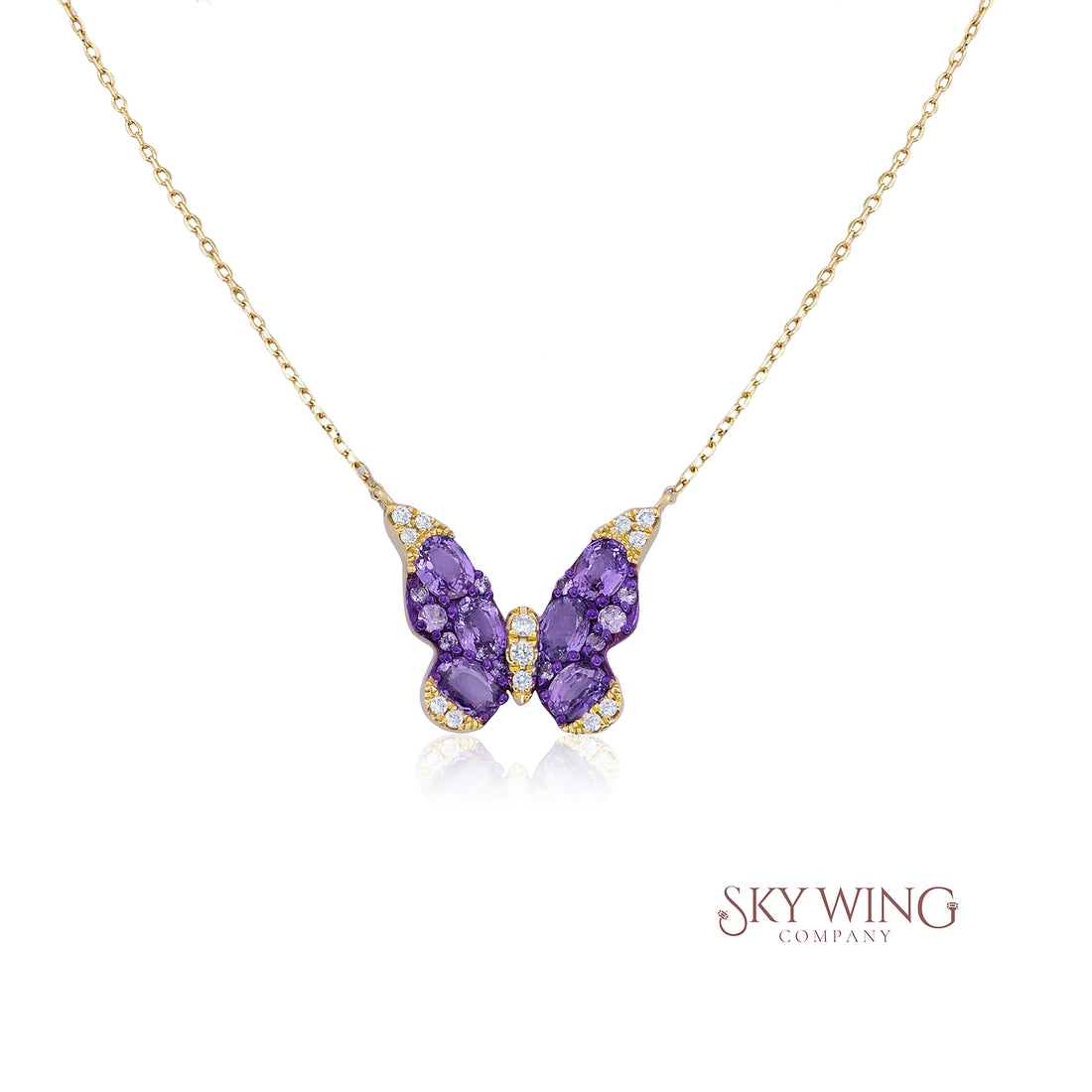 Purple Invisible Butterfly Necklace