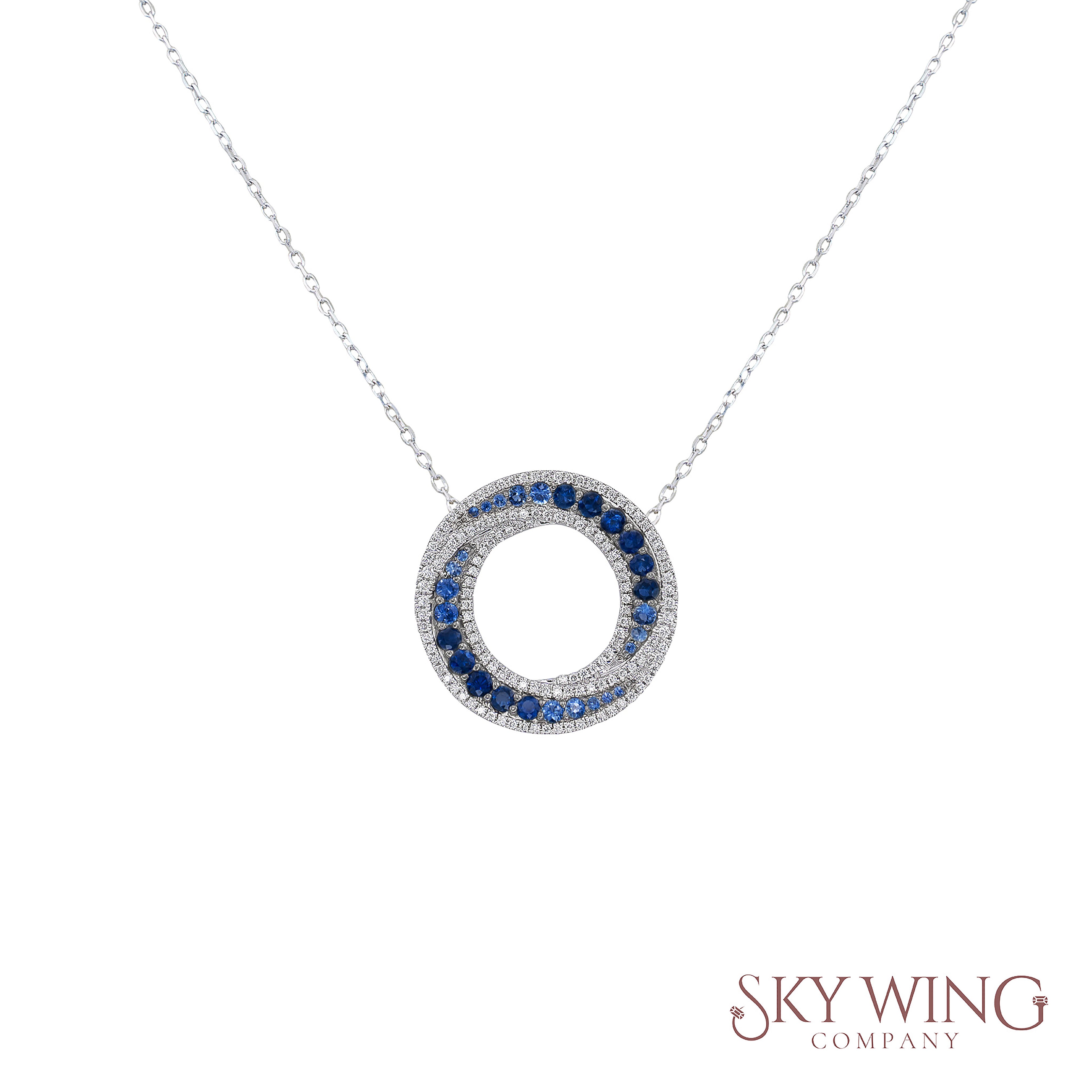 Blue Sapphire Circle Necklace