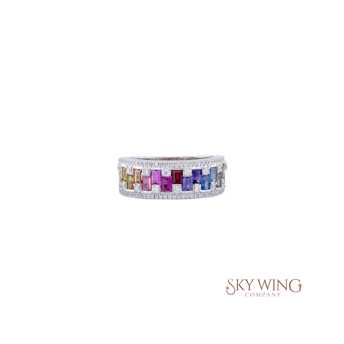 MULTI SAPPHIRE BAGUETTE BAND RING