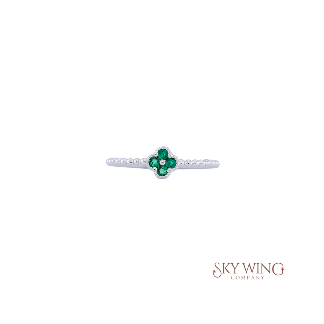 EMERALD CLOVER RING
