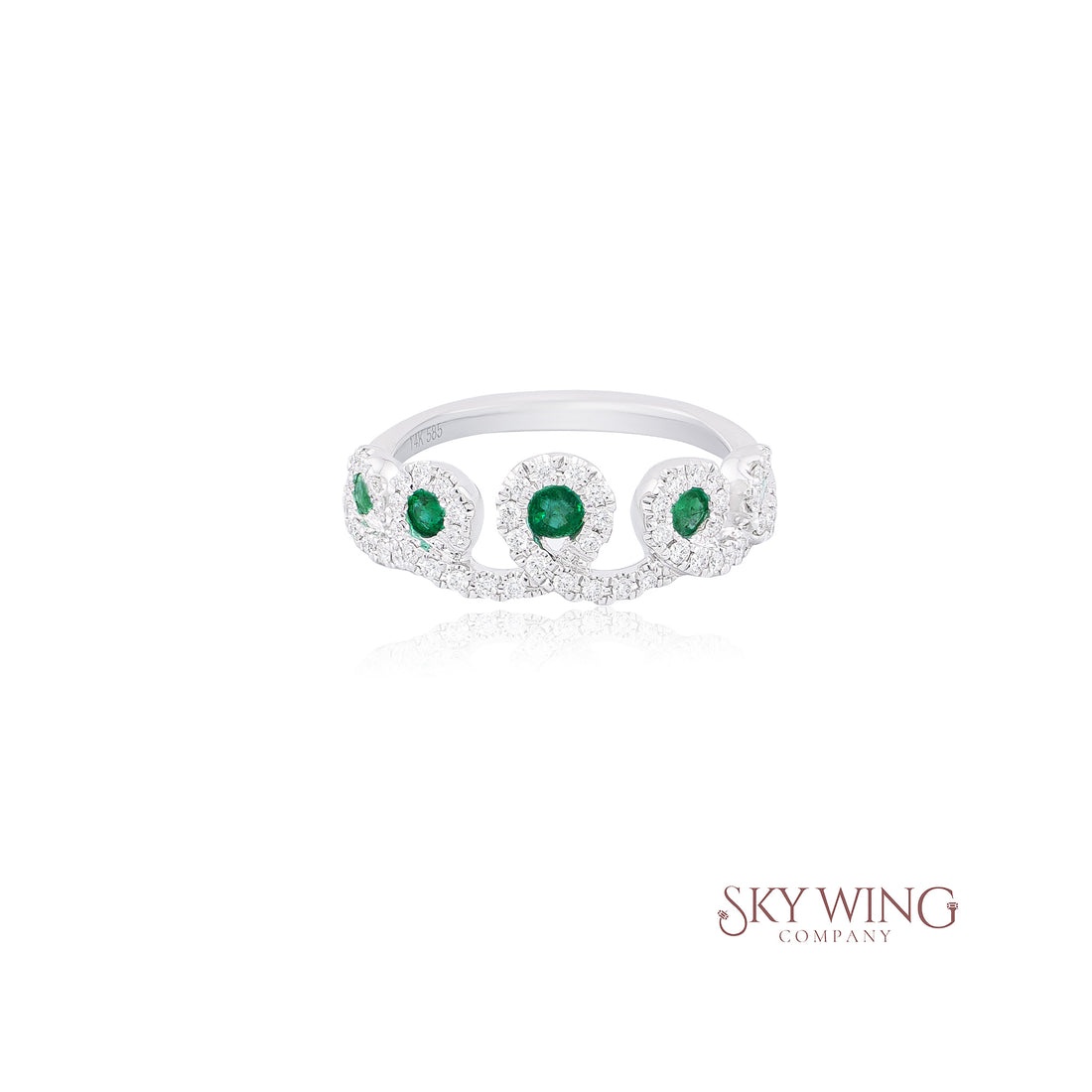 DIA: &amp; EMERALD CROWN STYLE RING