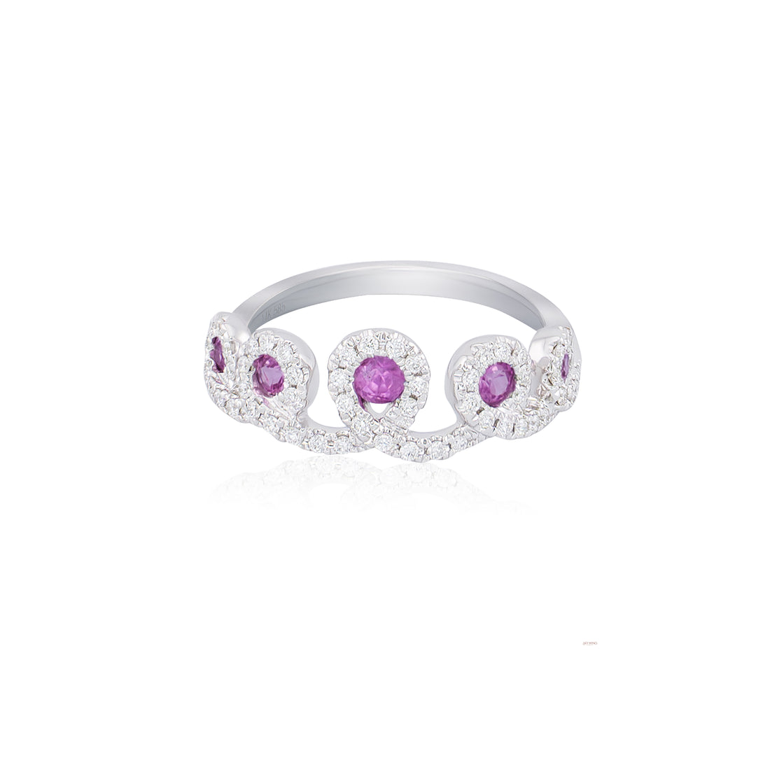 DIA: &amp; PINK SAPPHIRE CROWN STYLE RING