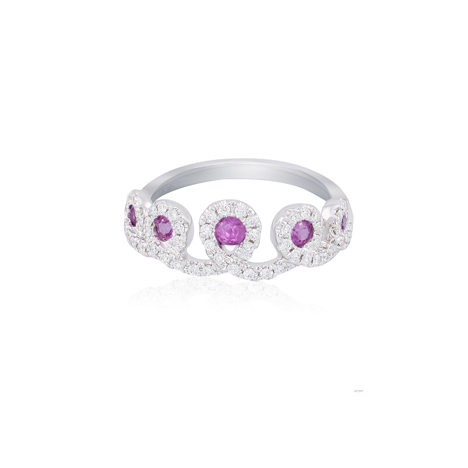 DIA: &amp; PINK SAPPHIRE CROWN STYLE RING