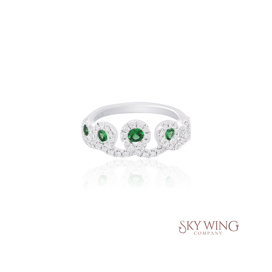 DIA: &amp; TSAVORITE CROWN STYLE RING