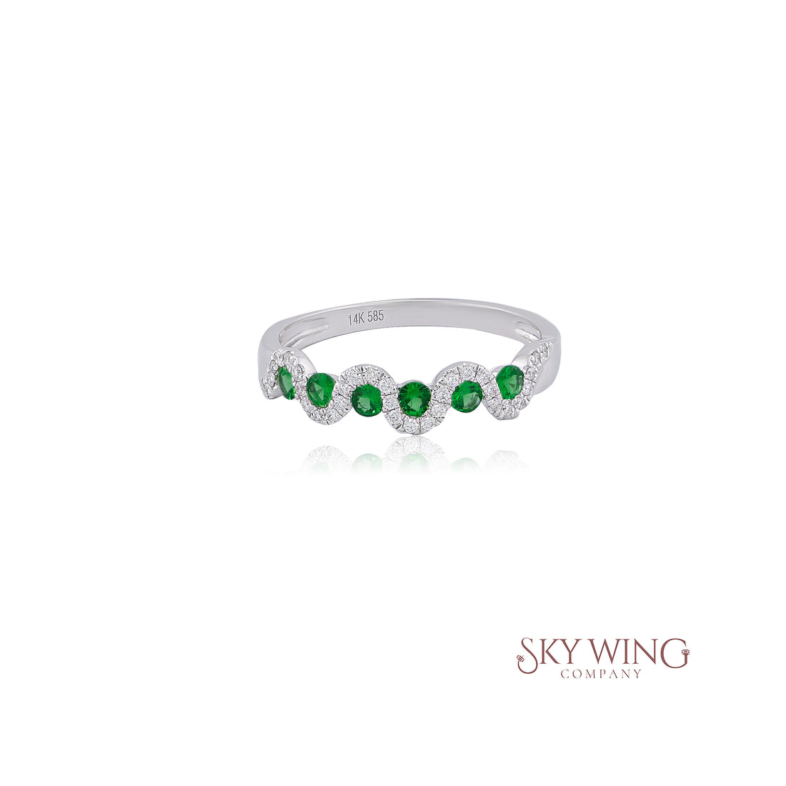 DIA: &amp; TSAVORITE WAVE BAND