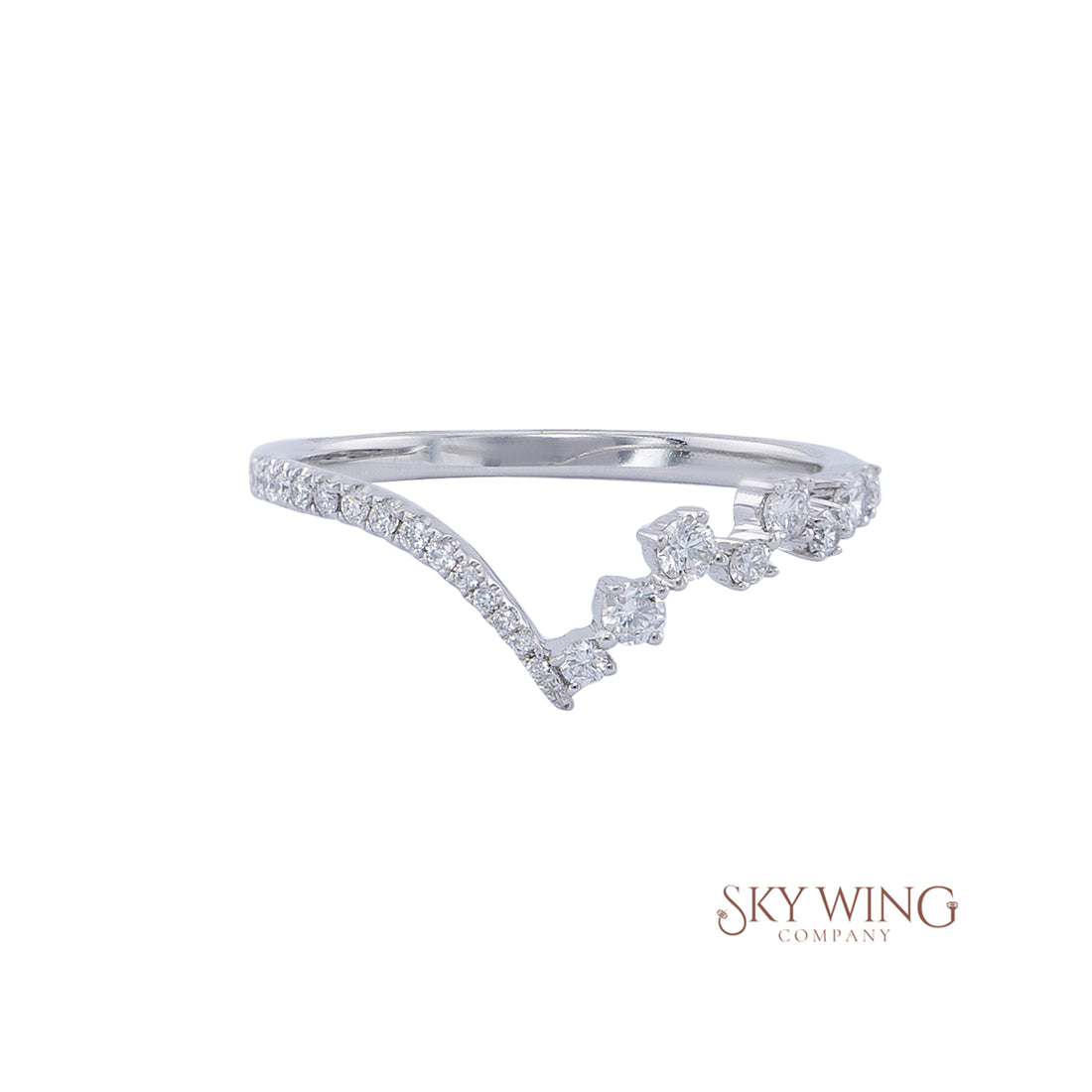 V SHAPED DIAMOND RING
