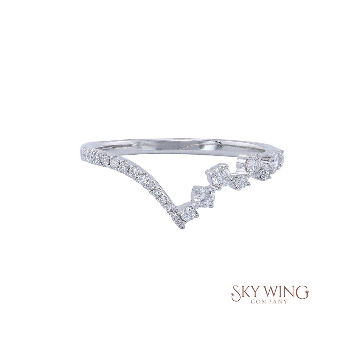 V SHAPED DIAMOND RING