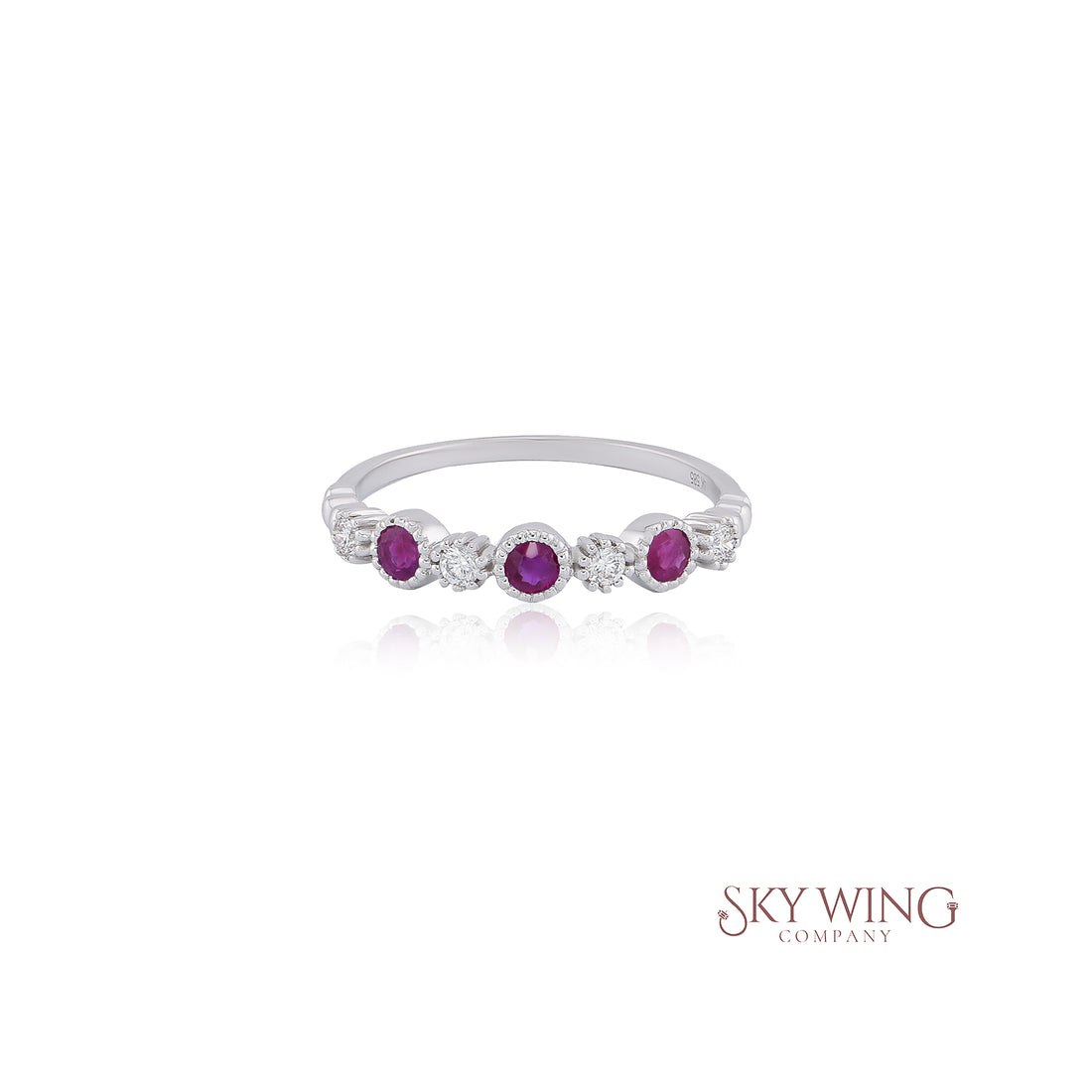 ROUND RUBY &amp; DIAMOND RING