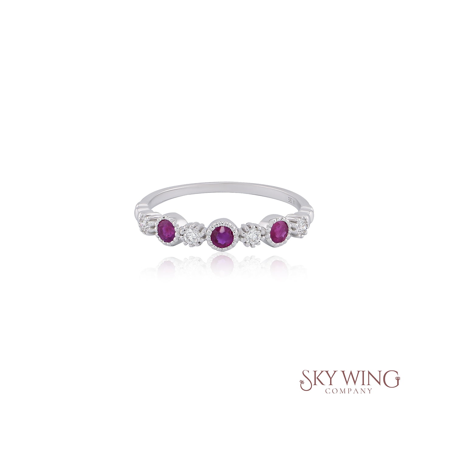 ROUND RUBY &amp; DIAMOND RING