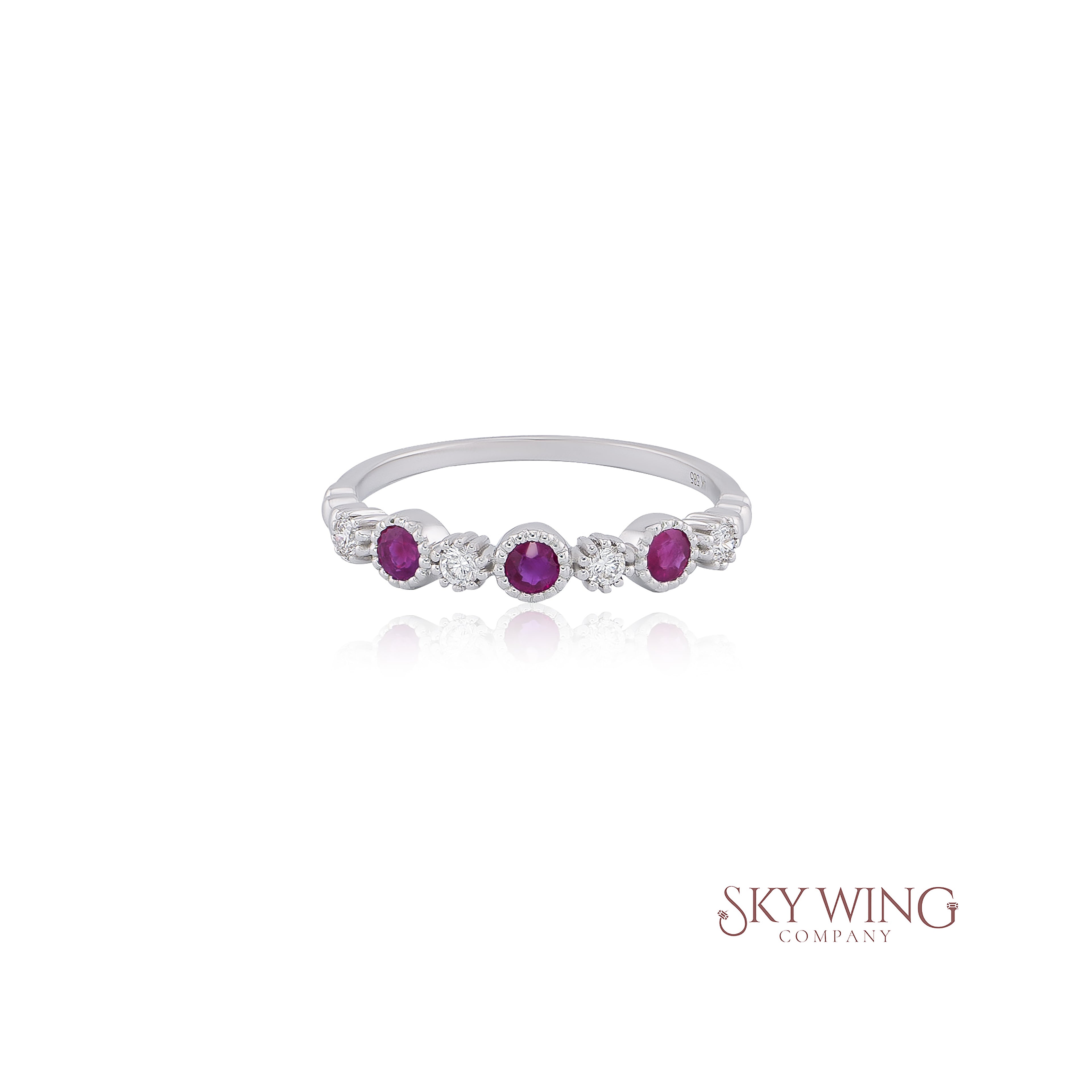 ROUND RUBY &amp; DIAMOND RING