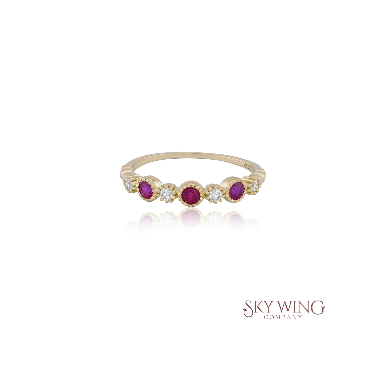 ROUND RUBY &amp; DIAMOND RING
