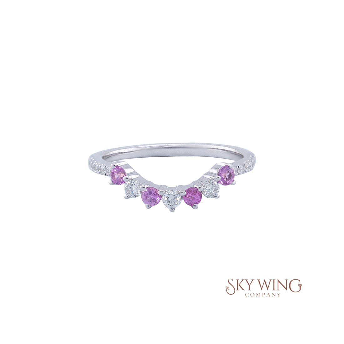 OVAL PINK SAPPHIRE AND ROUND DIAMOND RING