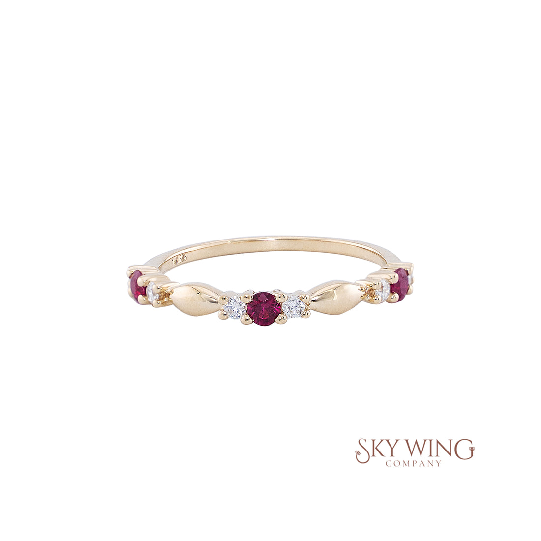 ROUND RUBY AND DIAMOND RING