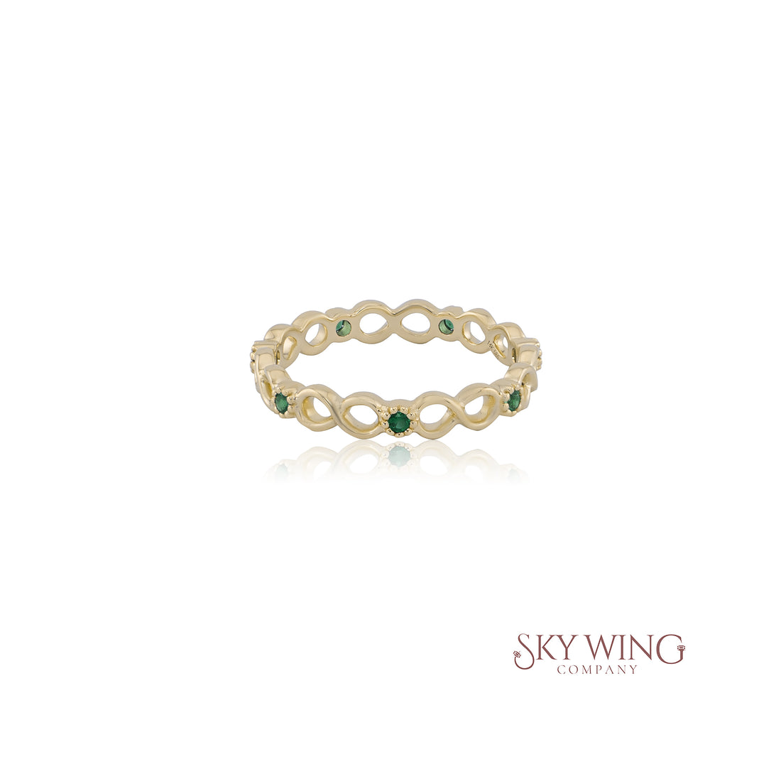 ROUND EMERALD INFINITY RING