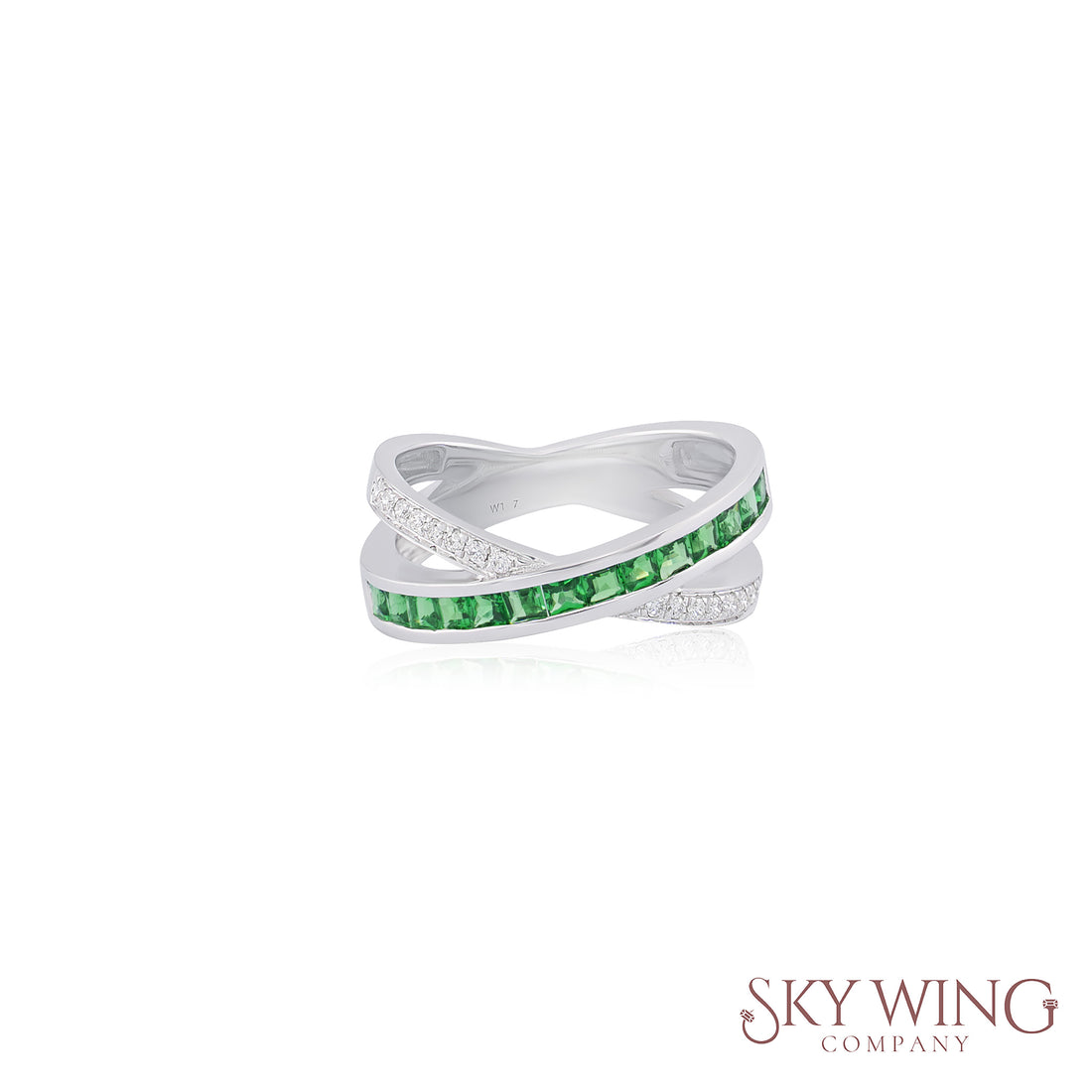 DIAMOND AND TSAVORITE CROSSOVER RING