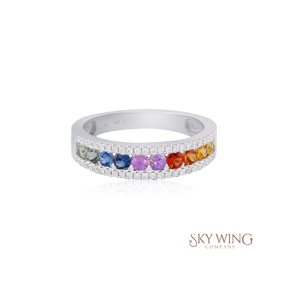 DIA: &amp; ROUND MULTI SAPPHIRE BAND