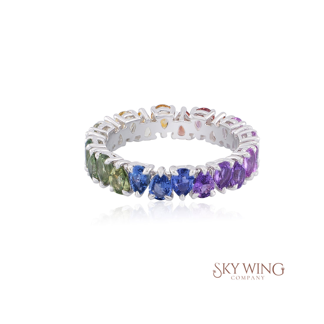 PEAR SHAPED MULTI SAPPHIRE RING